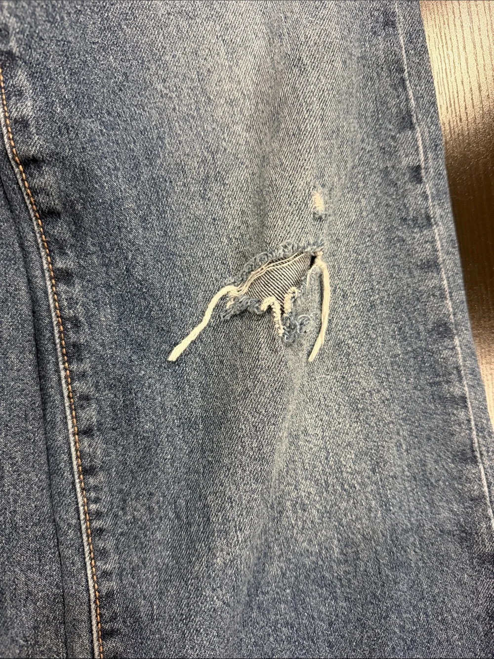 Kids Old Navy Distressed Wide Leg Jeans - Medium Blue